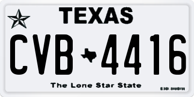 TX license plate CVB4416