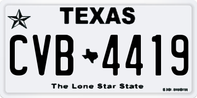 TX license plate CVB4419