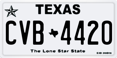 TX license plate CVB4420