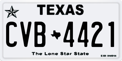 TX license plate CVB4421