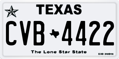 TX license plate CVB4422