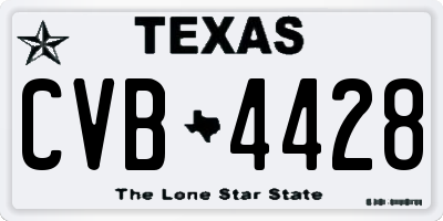 TX license plate CVB4428
