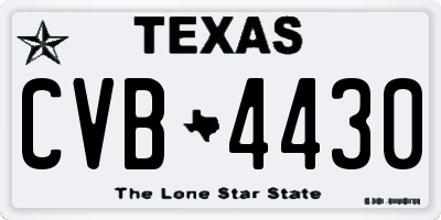 TX license plate CVB4430