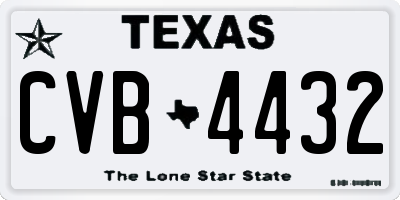 TX license plate CVB4432