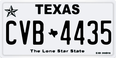 TX license plate CVB4435