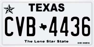 TX license plate CVB4436