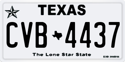 TX license plate CVB4437