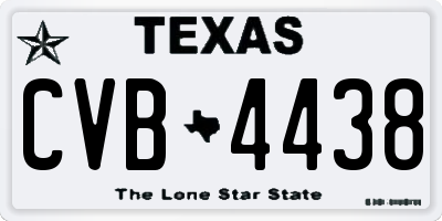 TX license plate CVB4438