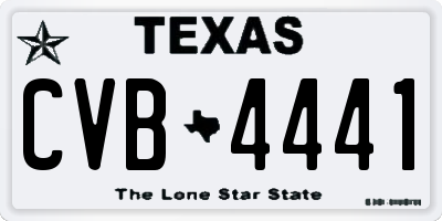 TX license plate CVB4441