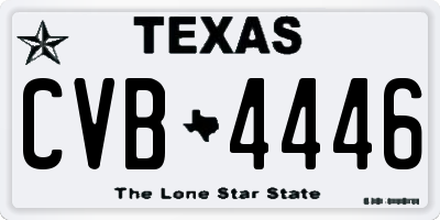 TX license plate CVB4446