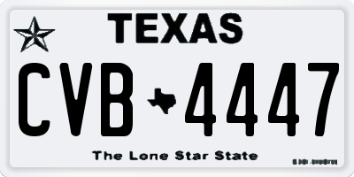 TX license plate CVB4447