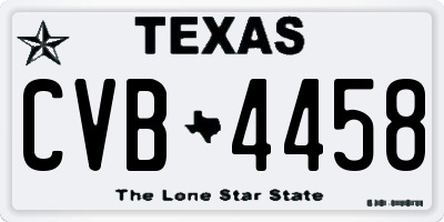 TX license plate CVB4458