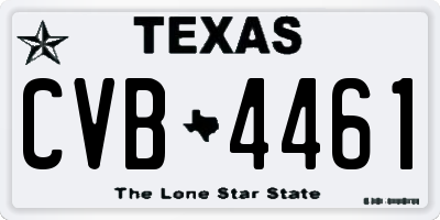 TX license plate CVB4461