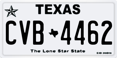 TX license plate CVB4462