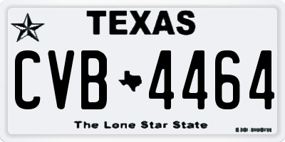TX license plate CVB4464