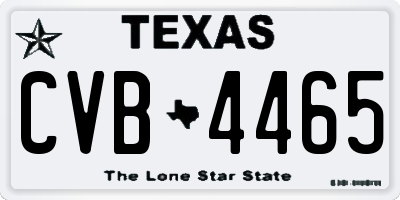 TX license plate CVB4465