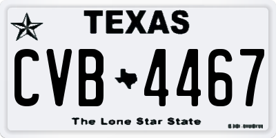 TX license plate CVB4467
