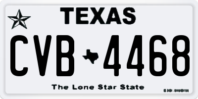 TX license plate CVB4468