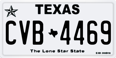 TX license plate CVB4469
