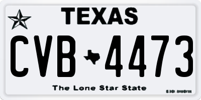 TX license plate CVB4473