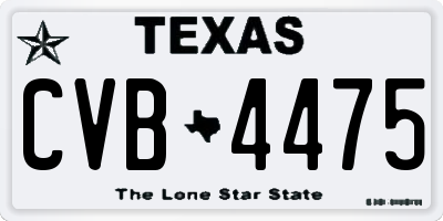TX license plate CVB4475