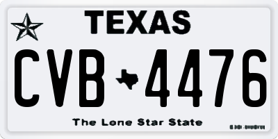 TX license plate CVB4476