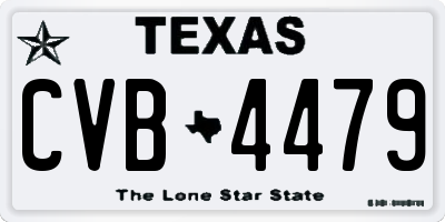 TX license plate CVB4479