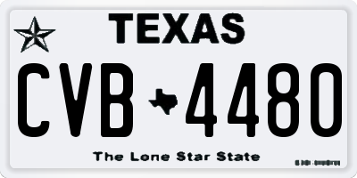 TX license plate CVB4480