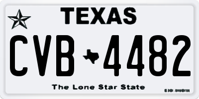 TX license plate CVB4482