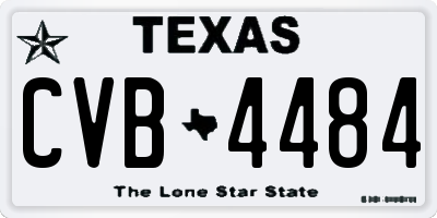 TX license plate CVB4484