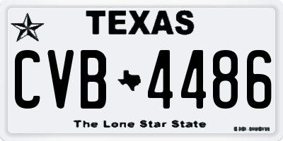 TX license plate CVB4486