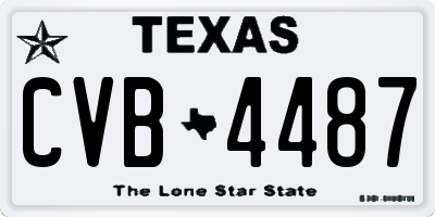 TX license plate CVB4487