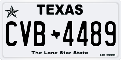 TX license plate CVB4489
