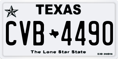 TX license plate CVB4490