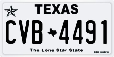 TX license plate CVB4491