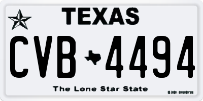 TX license plate CVB4494