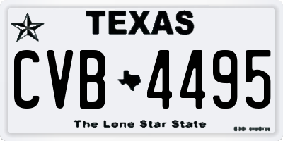 TX license plate CVB4495