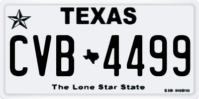 TX license plate CVB4499