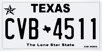TX license plate CVB4511