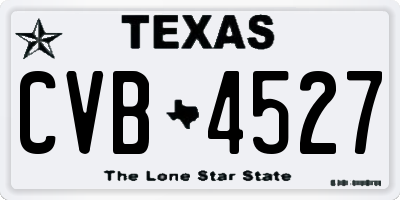 TX license plate CVB4527