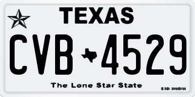 TX license plate CVB4529