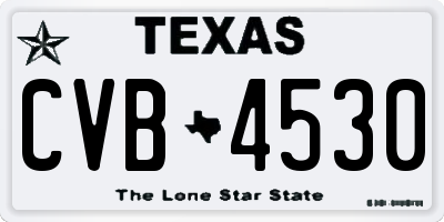 TX license plate CVB4530