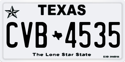 TX license plate CVB4535