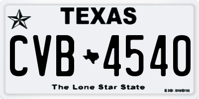 TX license plate CVB4540