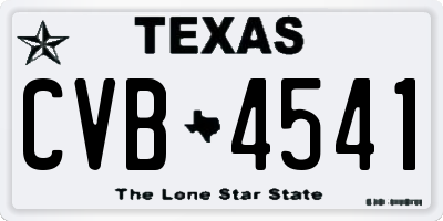 TX license plate CVB4541