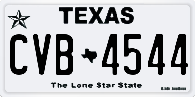 TX license plate CVB4544