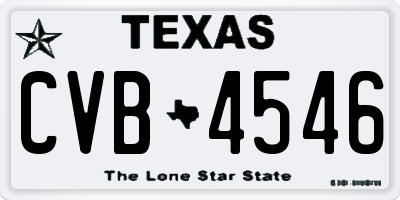 TX license plate CVB4546