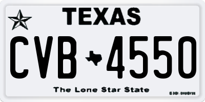 TX license plate CVB4550