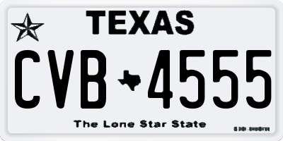 TX license plate CVB4555