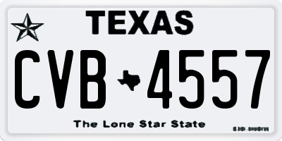 TX license plate CVB4557